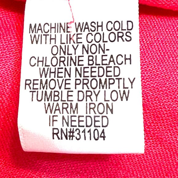 Kim Rogers Women's Top Button Down Shirt 100% Linen Cerise Pink Size 14P - Picture 4 of 7